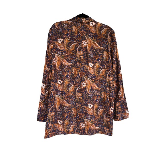 Vintage 1980s Paisley Retro Boho Gothic Blazer with Padded Shoulders size Large - Picture 5 of 6